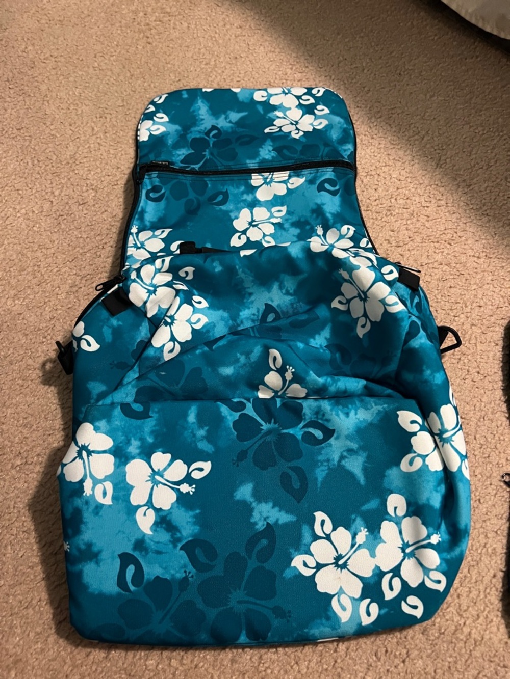 L.L. Bean Teal Floral Hanging Cosmetic Bag Family Size - Picture 5 of 6